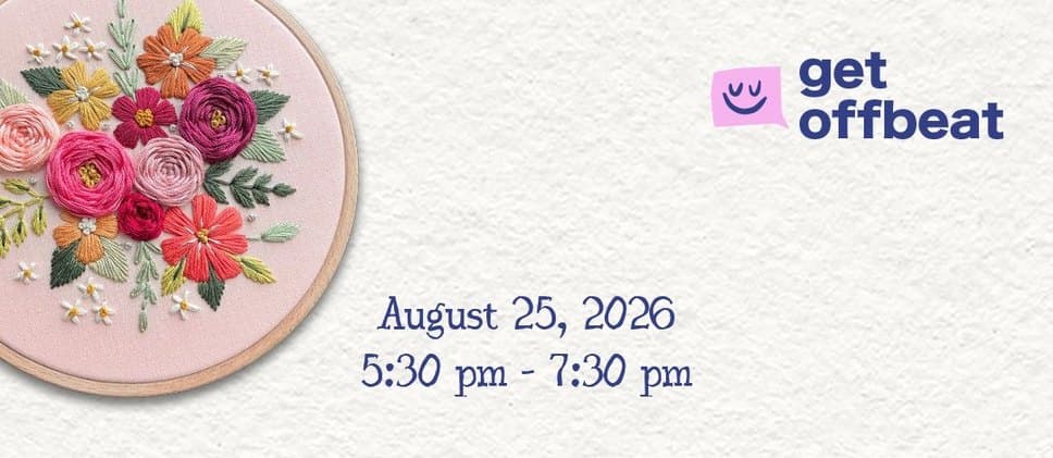 Sip and Stitch beginners embroidery workshop, August 25